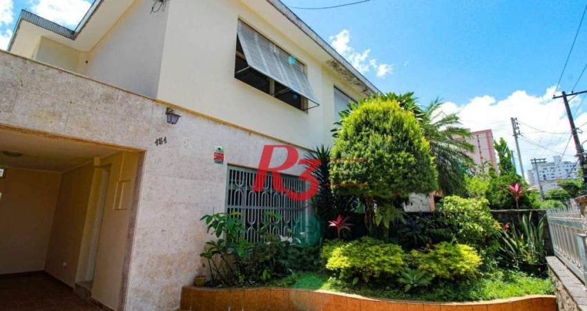 Sobrado para alugar, 224 m² por R$ 7.900,00/mês - Embaré - Santos/SP