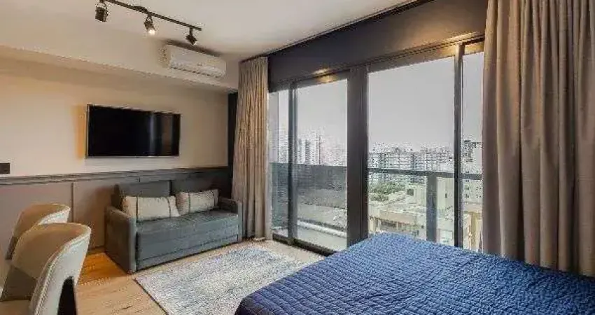 Lindo studio de 37m2, totalmente mobiliado, com 1 vaga de garagem no bairro boa