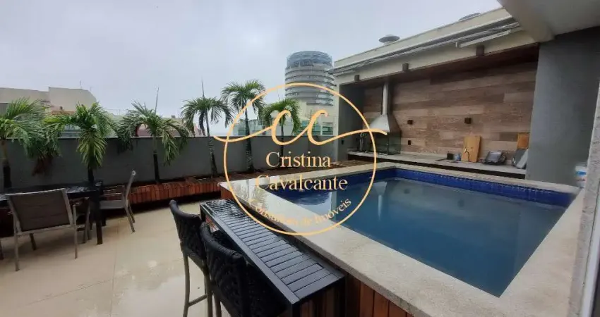 Cobertura à venda na Barra da Tijuca/RJ - 3 quartos, 1 suíte, 2 salas, 3 banheiros, 3 vagas, 185m² - Vista lateral mar - Luxo e conforto!