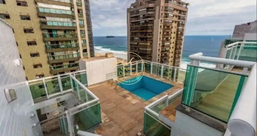 Luxuosa cobertura triplex à venda na barra da tijuca - 4 quartos, 2 suítes, 370m², varanda, piscina - posto 4