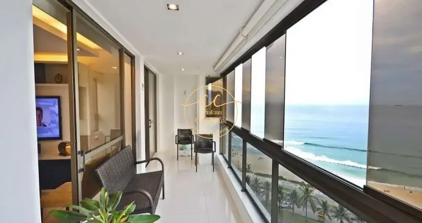 Barra da tijuca - apartamento à venda frontal mar 4 quartos, 1 suíte, 158 m², 2 vagas, varanda