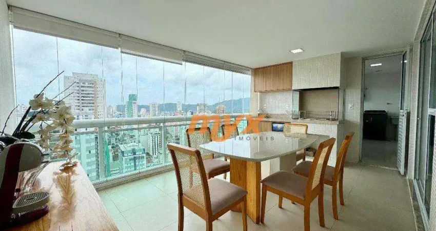 Apartamento com 3 dormitórios para alugar, 151 m² por r$ 15.000,00/mês - aparecida - santos/sp