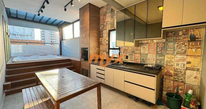 Cobertura com 3 dormitórios à venda, 191 m² por r$ 1.800.000,00 - pompéia - santos/sp
