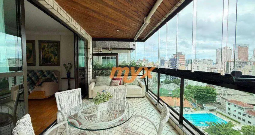 Apartamento com 3 dormitórios à venda, 215 m² por r$ 2.330.000,00 - vila rica - santos/sp