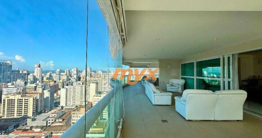 Apartamento com 4 dormitórios à venda, 360 m² por r$ 8.000.000,00 - gonzaga - santos/sp