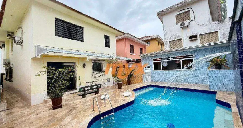 Sobrado com 4 dormitórios à venda, 250 m² por r$ 2.700.000,00 - aparecida - santos/sp