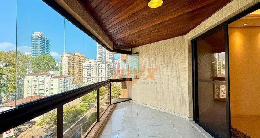 Apartamento com 3 dormitórios à venda, 173 m² por r$ 1.490.000,00 - embaré - santos/sp