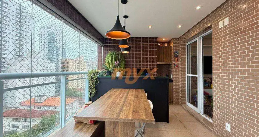 Apartamento com 3 dormitórios à venda, 87 m² por r$ 1.220.000,00 - gonzaga - santos/sp