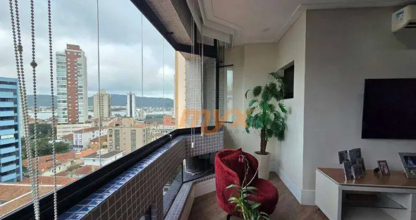 Apartamento com 3 dormitórios à venda, 156 m² por r$ 1.700.000,00 - ponta da praia - santos/sp