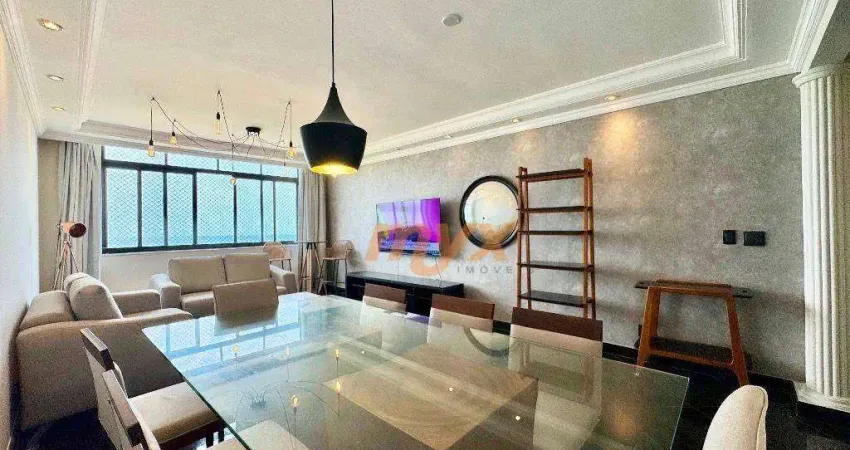 Apartamento com 3 dormitórios para alugar, 144 m² por r$ 9.500,00/mês - gonzaga - santos/sp