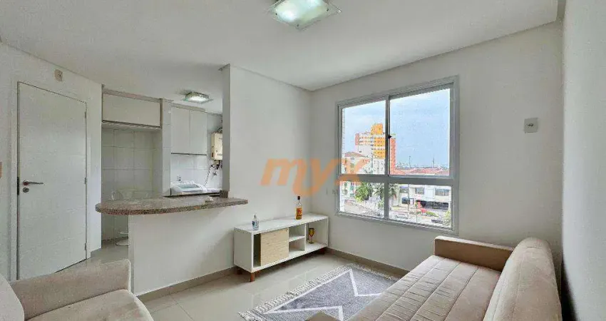 Apartamento com 1 dormitório para alugar, 41 m² por r$ 3.300,00/mês - boqueirão - santos/sp