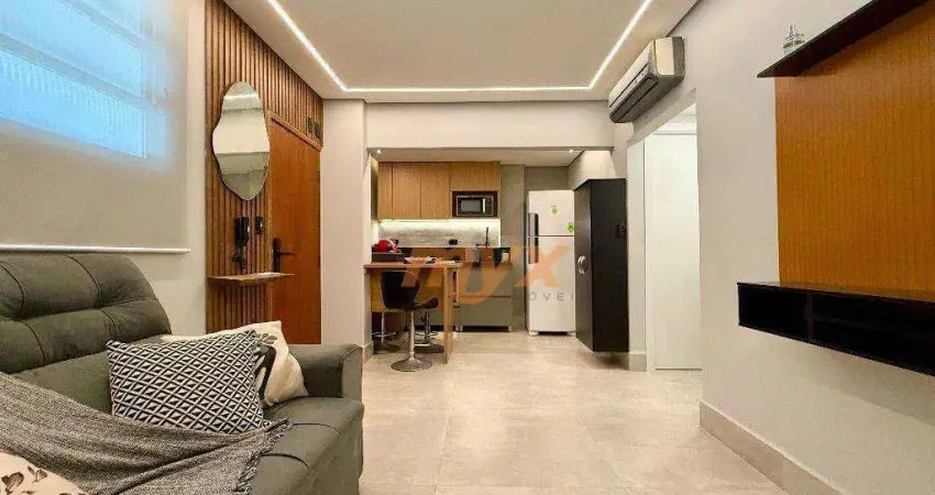 Apartamento com 2 dormitórios à venda, 35 m² por R$ 480.000,00 - Aparecida - Santos/SP