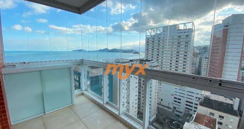 Apartamento com 1 dormitório para alugar, 46 m² por R$ 6.500,00/mês - Boqueirão - Santos/SP