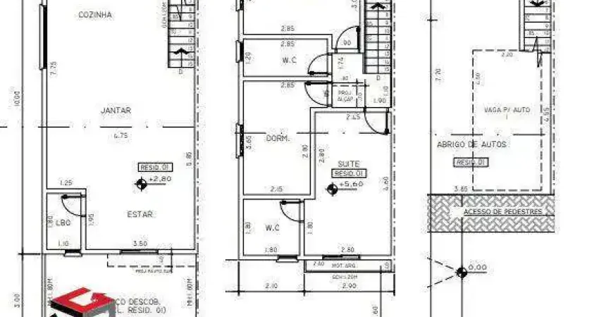 Sobrado à venda 3 quartos 1 suíte 2 vagas campestre - santo andré - sp