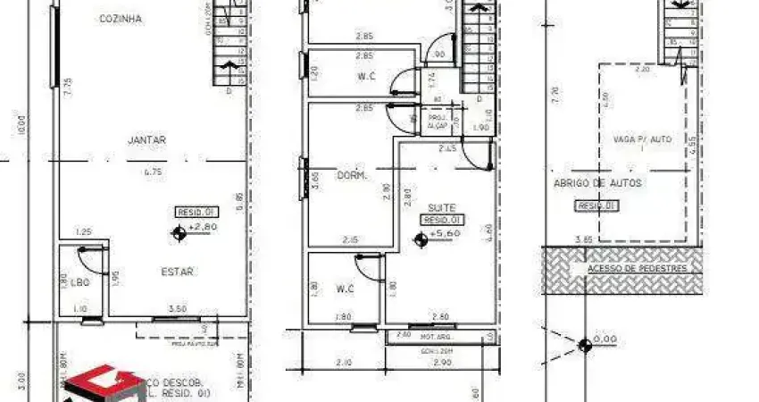 Sobrado à venda 3 quartos 1 suíte 2 vagas campestre - santo andré - sp
