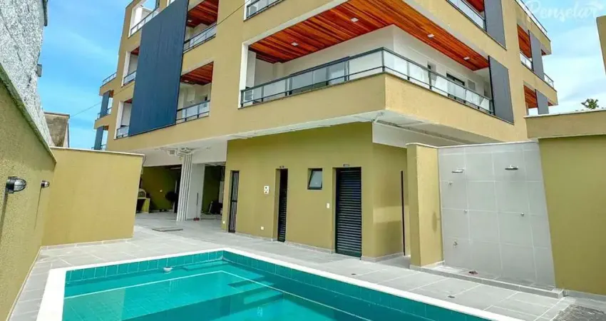 Ubatuba : apartamento studio novo com churrasqueira na varanda, piscina e sauna