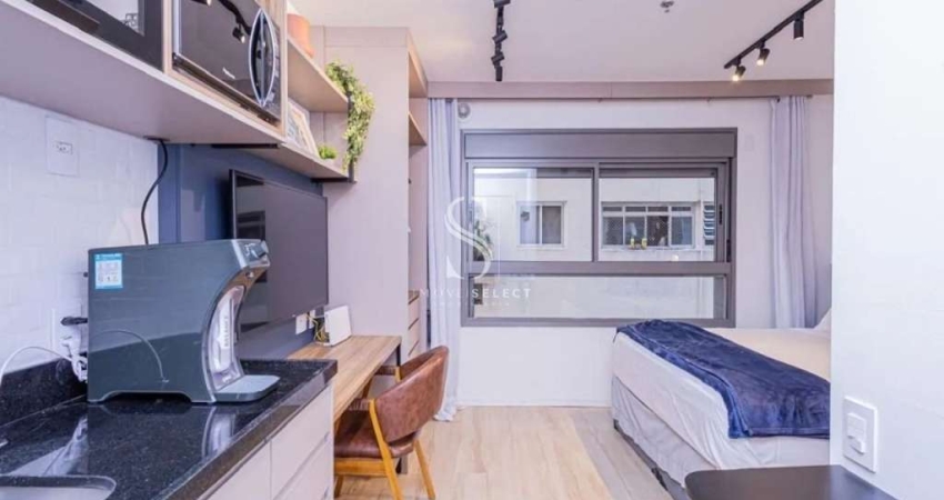 EDIFICIO ATHOS STUDIOS, PARAISO- APARTAMENTO DE 21m² COM 1 DORMITÓRIO , 1 BANHEIRO, VARANDA E NÃO PO