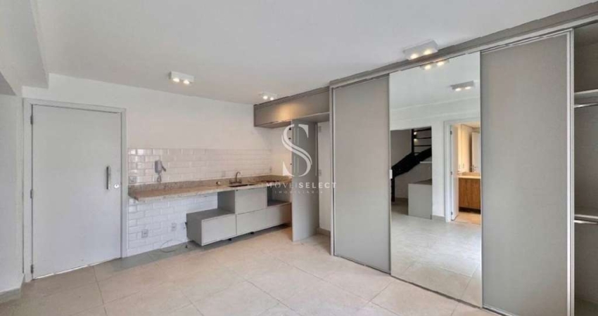 Condomínio V-Loft Brooklin, Apartamento Duplex de 60m² com 1 dormitório, sem vaga.