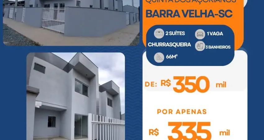 Sobrado 3 com 2 suites na quinta dos açorianos em barra velha sc