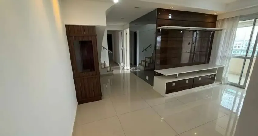 Cobertura semi mobiliada a venda, com 145m² de área útil, sendo 3 dormitórios, 1 suíte, 3 banheiros, 2 vagas, área gourmet  envidraçada e jacuzzi no birro campestre santo andré - sp