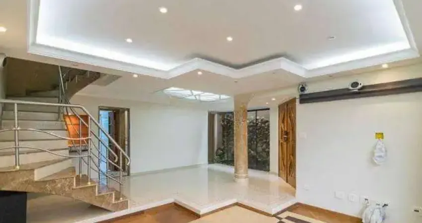 Sobrado semi mobiliado com 208m², distribuídos em 3 dormitórios, 1 suíte, 4 banheiros e 4 vagas no bairro jardim em santo andré - sp