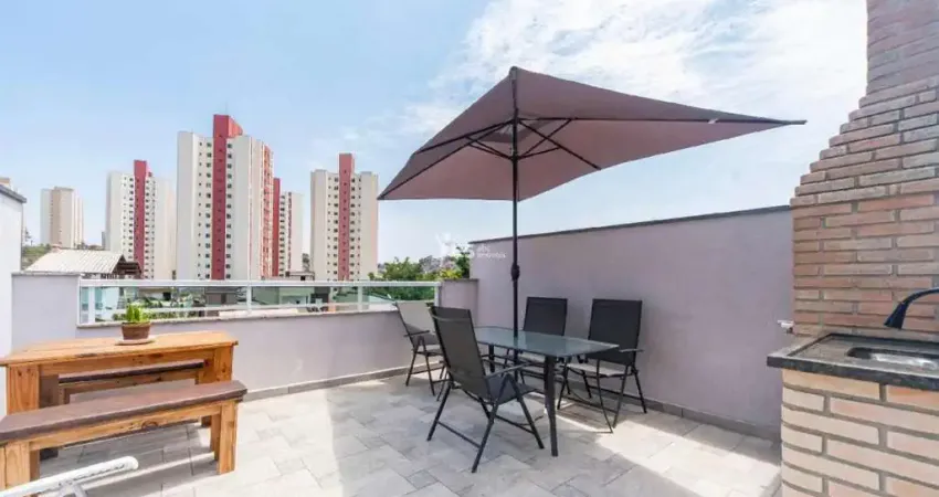 Cobertura mobiliada para locação com área gourmet em jardim telles de menezes, santo andré!