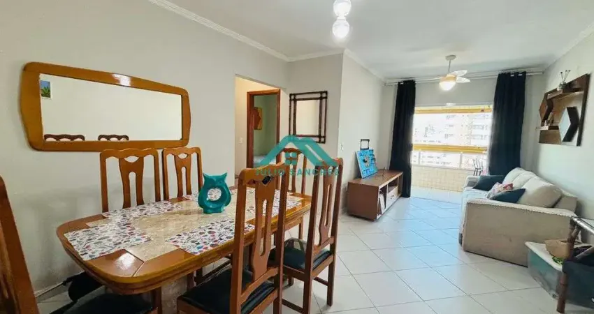 Apto mobiliado com lazer, 2 dorms e vista mar a 300m da praia – R$ 535 mil