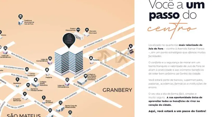 Apartamento à venda, 2 suítes, varanda gourmet, lazer completo, 1 vaga - bairro granbery - juiz de fora/mg