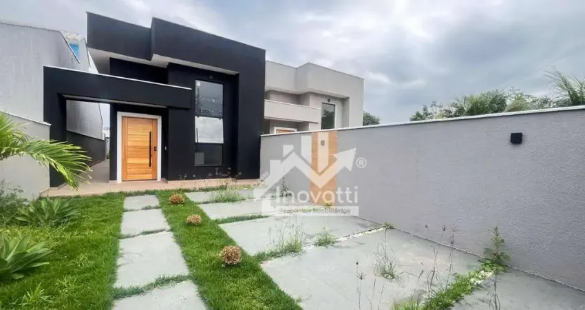 Casa linear moderna com 3 quartos e área gourmet completa com pé direito alto?em itaipuaçu