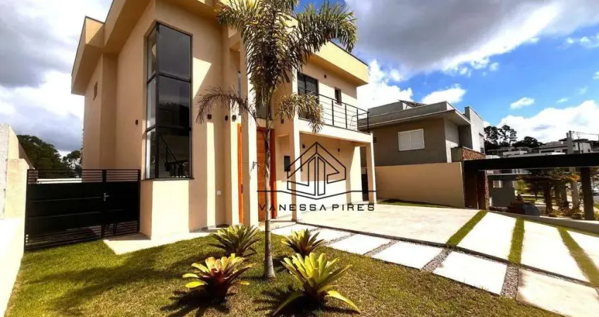 Sobrado lindo mobiliado 03 suites condominio fechado terras de atibaia com piscina