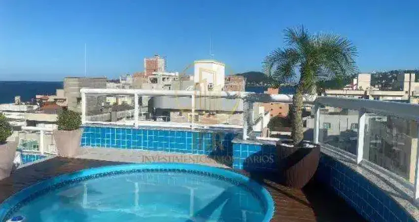 Cobertura com  3 suites, na praia de bombas, a 150 metros do mar, com vistas para o mar e vistas pra mata atlântica.