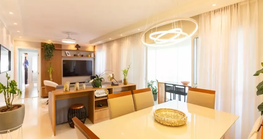 Lindo apartamento de 3 dormitórios, sendo 1 suite com closet, sala de dois ambientes, adega, varanda gourmet com churrasqueira.