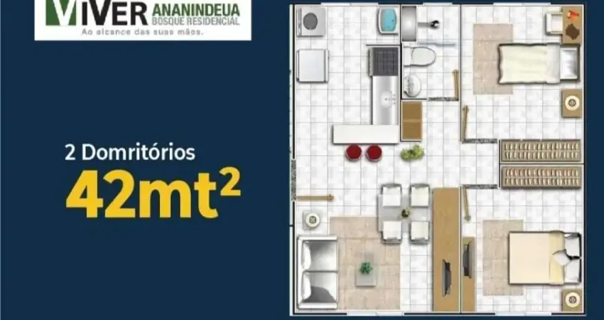 Apartamento 2/4 à Venda no Condomínio Viver Ananindeua – Entrada de R$ 95 Mil