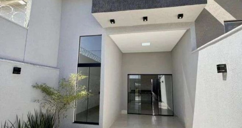 Linda casa 3 quartos com suite, pisicna e churrasqueira, alto padrão no res. Santa Fé MCMV