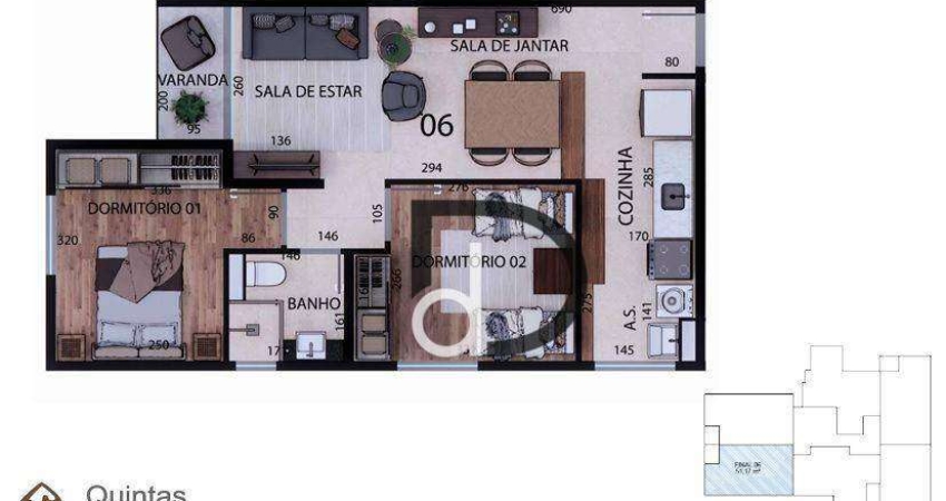 Apartamento com 2 quartos à venda, 51 m² por R$ 289.654 - Residencial Nova Era - Valinhos/SP