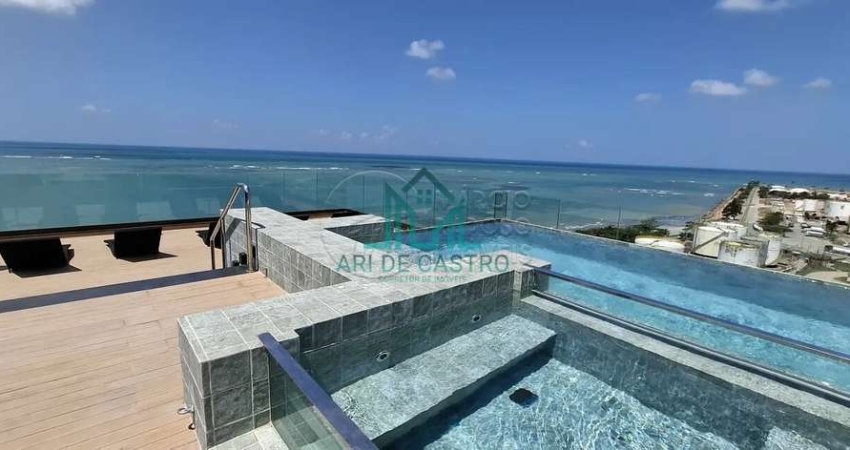 Cobertura Beira-mar Praia de Pajuçara Studio de 35,00m² com Pé-direito Duplo Sala ampla com varanda - Maceió Alagoas