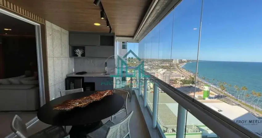 Apartamento com 3 Suítes, 192m² em Andar Alto Nascente à Beira-Mar da Praia de Cruz das Almas - Maceió