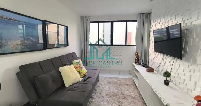 Apartamento quarto e sala, varanda, mobiliado, com 39m² na praia de jatiuca - maceió alagoas