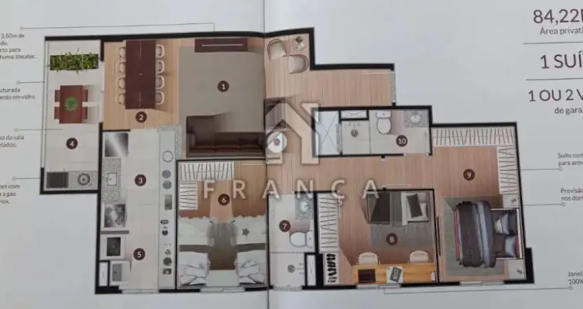 Apartamento com 3 quartos à venda no Loteamento Villa Branca, Jacareí 