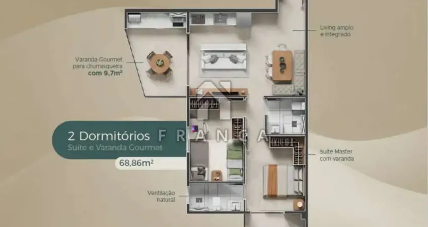 Apartamento com 2 quartos à venda no Loteamento Villa Branca, Jacareí 