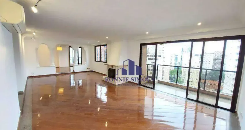 Apartamento para alugar, 250 m², 4 suítes, 3 salas, varanda, 4 vagas de garagem, próximo ao shopping ibirapuera