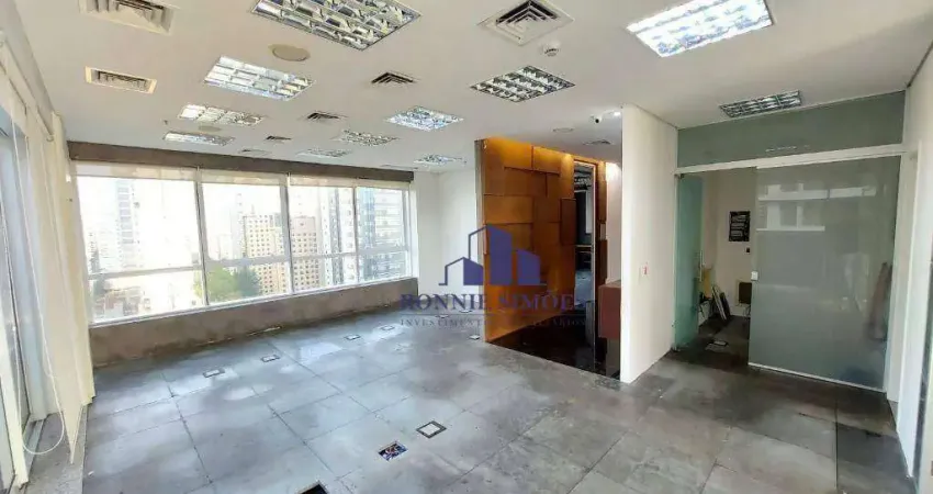 Sala comercial para alugar, 134 m², ed. corporate, av. lavandisca, salas, varanda, banheiros, 4 vagas, a 200 metros da estação moema do metrô