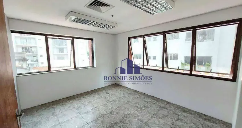 Sala comercial para alugar, 50 m², moema, ed. cedro, av. moema, 3 salas, 2 wc, 1 vaga, próximo do metrô