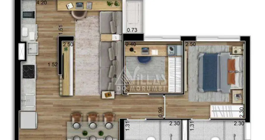 Apartamento com 2 dormitórios à venda, 57 m² por R$ 797.000,00 - Morumbi - São Paulo/SP