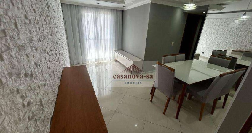 Apartamento com 3 dormitórios para alugar, 60 m² por R$ 2.816,00/mês - Parque Erasmo Assunção - Santo André/SP