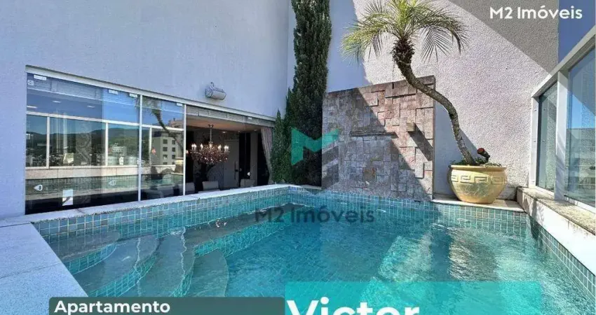 Cobertura duplex de 226 m² privativos decorada e com piscina, 3 suítes, 4 vagas e depósito por r$ 2.190.000,00 no bairro victor konder em blumenau sc