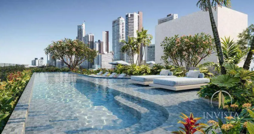 Flat com 1 dormitório à venda, 20 m² por r$ 475.000,00 - cabo branco - joão pessoa/pb