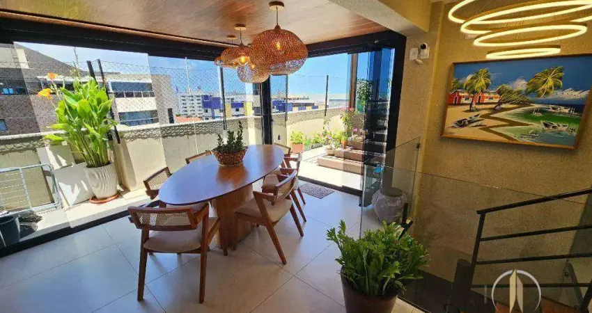 Cobertura alto padrão com vista mar e 4 dormitórios à venda, 216 m² por r$ 1.950.000 - manaíra - joão pessoa/pb