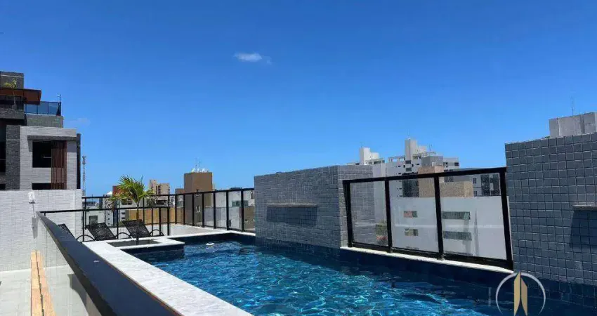 Apartamento com 1 dormitório à venda, 26 m² por r$ 295.000,00 - intermares - cabedelo/pb