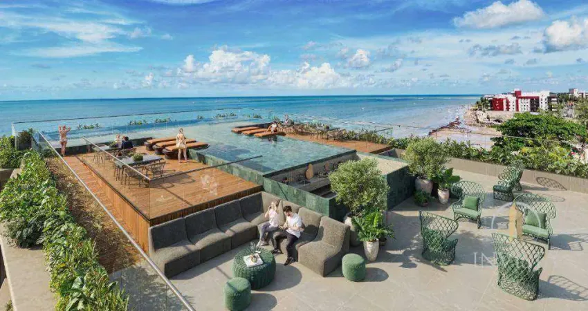 Flat frente mar com 1 dormitório à venda, 33 m² por r$ 594.000 - bessa - joão pessoa/pb